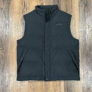 Eddie Bauer Down Vest XL EB550 Fill Power Goose Black Zip-Up Puffer